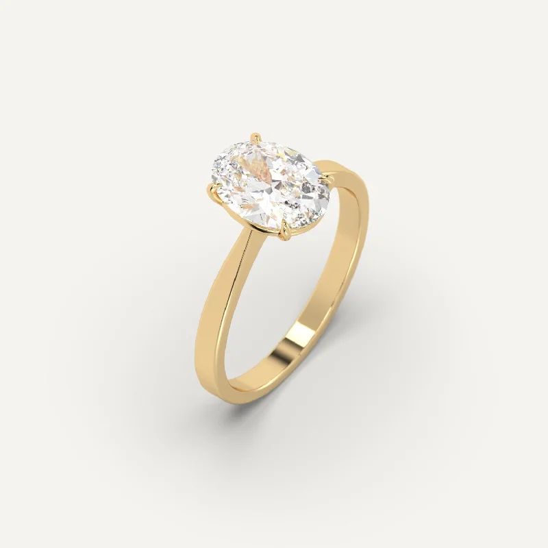 minimalist engagement ring for women -2 carat Oval Cut Diamond Ring