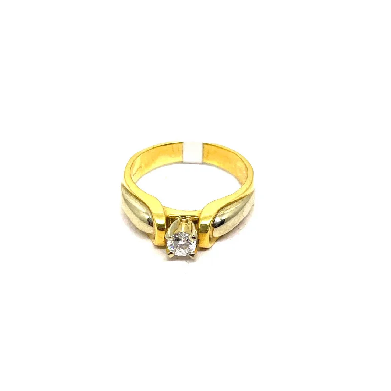 black diamond ring for men -18K Gold Diamond Ring