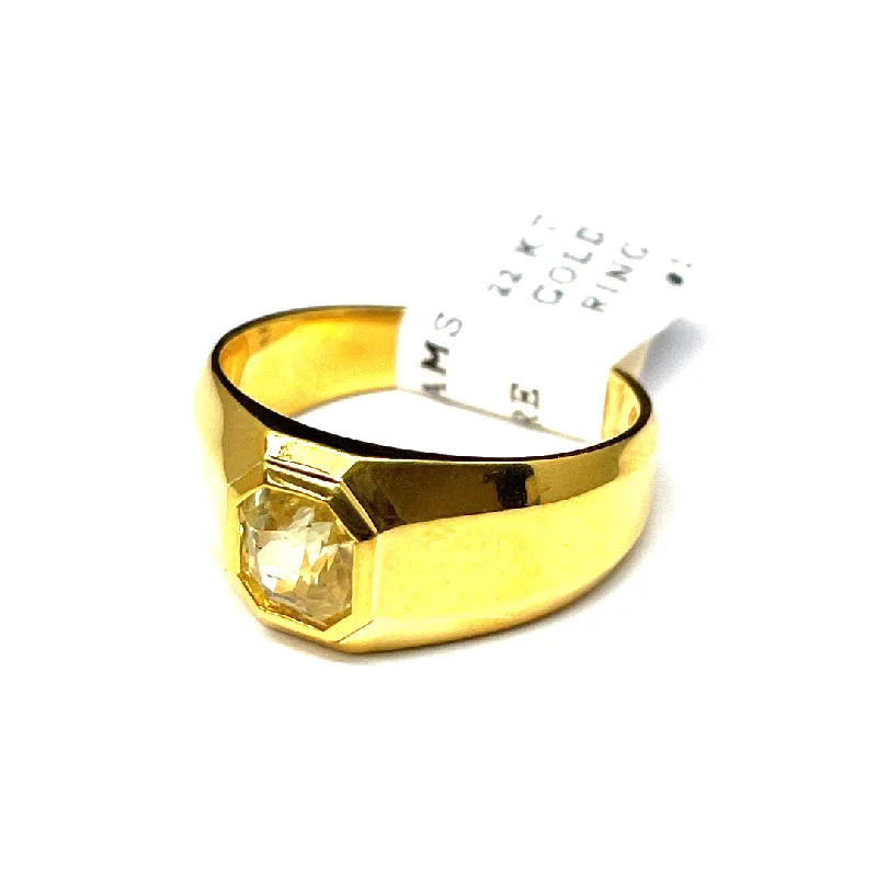 black diamond ring for men -22k Gold Ring