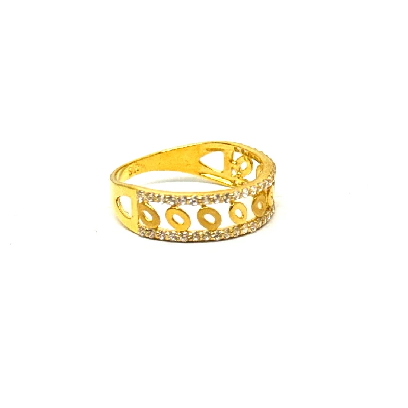 women’s silver ring with crystals -22K Gold Ring