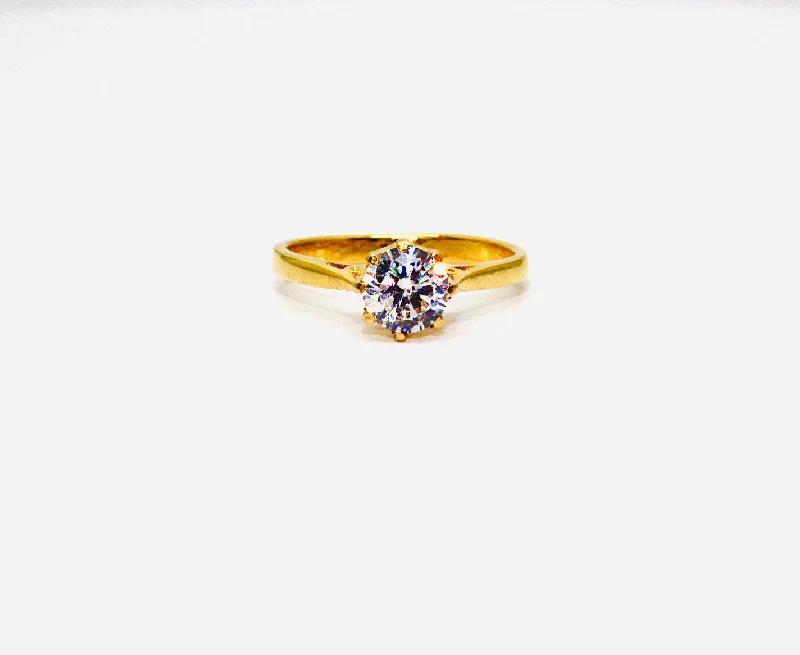 custom letter ring for women -22K Gold Ring