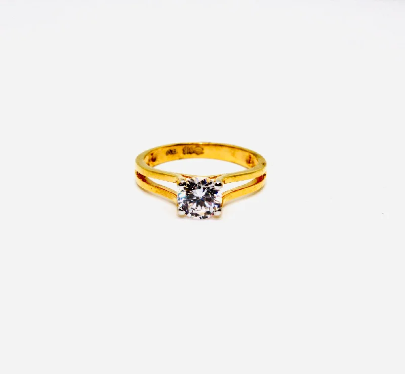 simple diamond wedding ring for women -22K Gold Ring