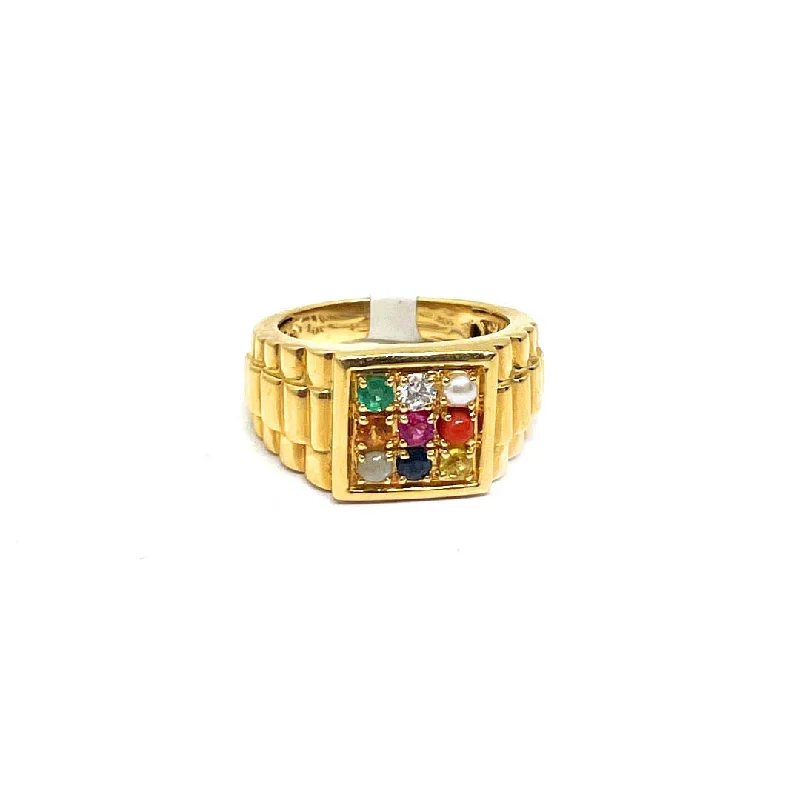 personalized birthstone ring for her -22K Gold Ring