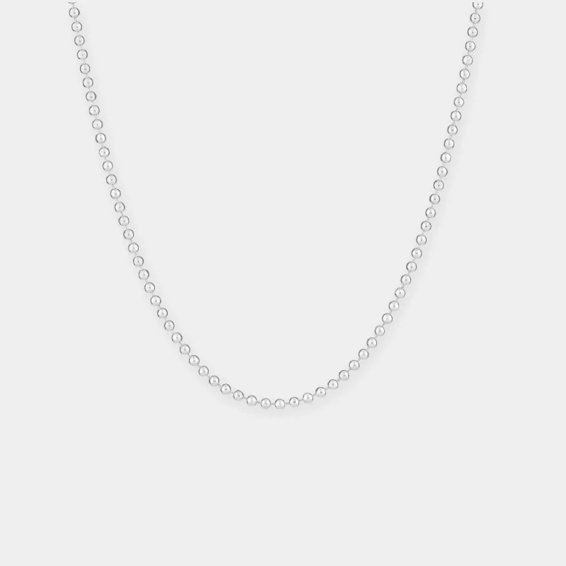 luxury diamond necklace for weddings -Aluminum Ball Chain 24"