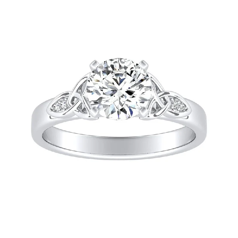 bridal ring set for women -Auriya 14k Gold Modern 3/4ct Round Moissanite Engagement Ring