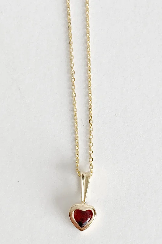 stylish gold necklace for everyday wear -Baby Heart Charm and Chain