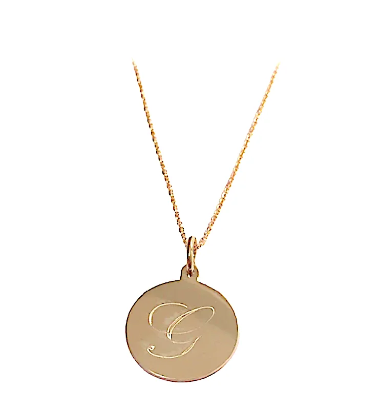 infinity necklace for couples -Beautiful Personalized Engraved Gold Circle Pendant and Chain