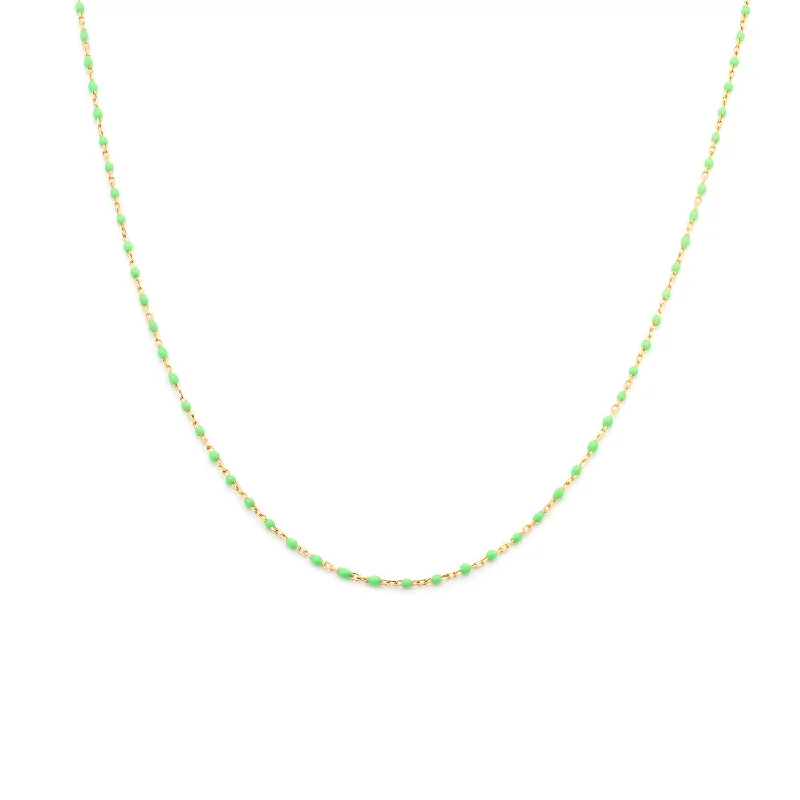 antique style necklace for women -Candy Chain Necklace | Lime & Gold