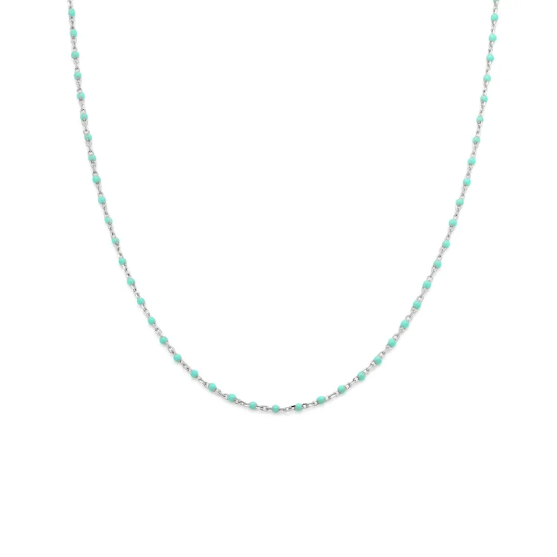 custom letter necklace for girls -Candy Chain Necklace | Turquoise & Silver