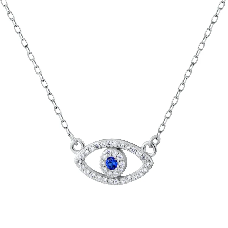 trendy layered necklace for women -Crystal Pave Evil Eye Chain Choker Necklace