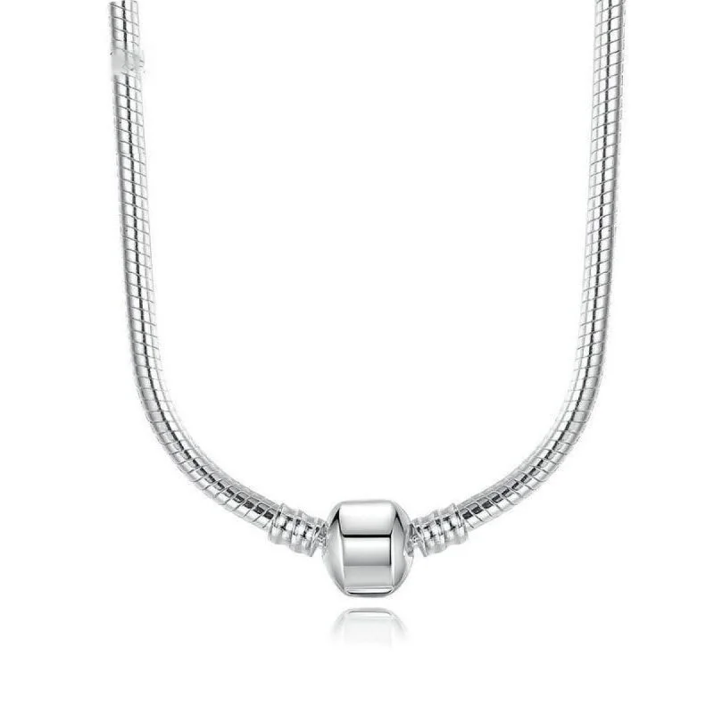 minimalist pendant necklace for women -Classic 20inch Steel Snake Chain Pendant Necklace