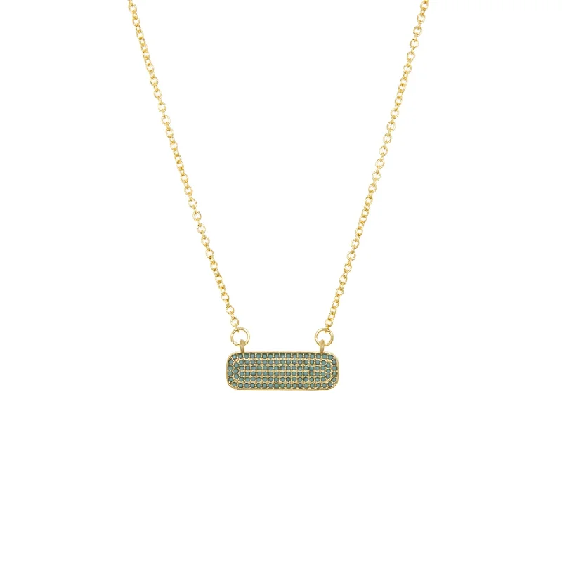 minimalist pendant necklace for women -crystal rectangle chain necklace