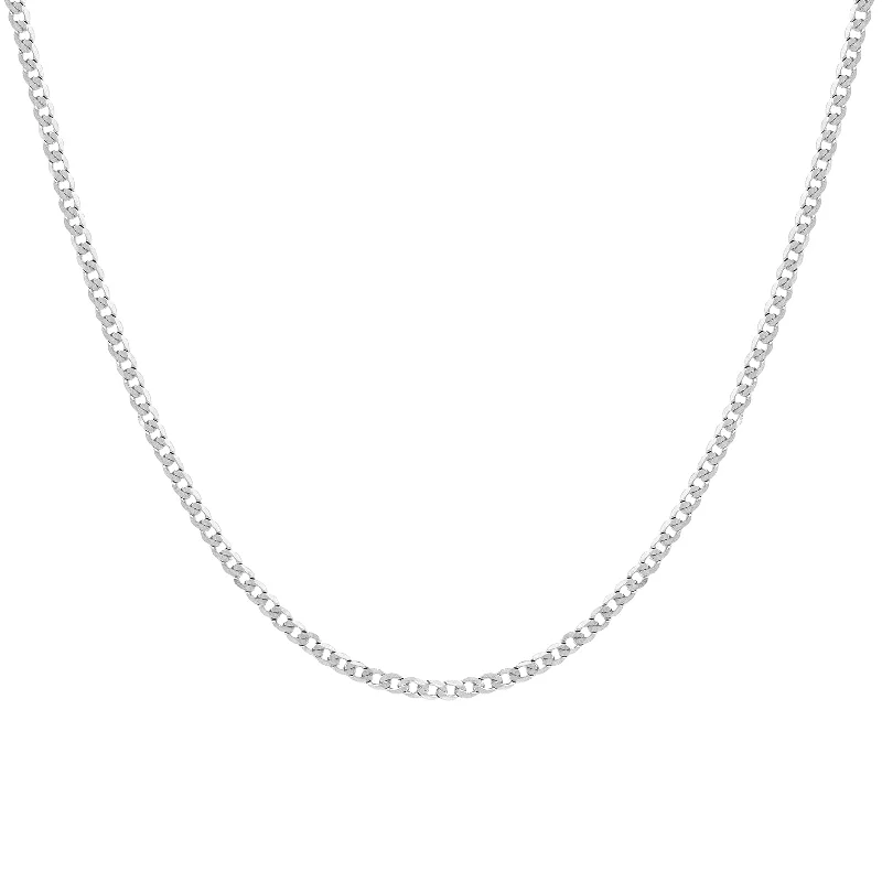 minimalist gold necklace for everyday wear -Cubano Chain Necklace | Silver