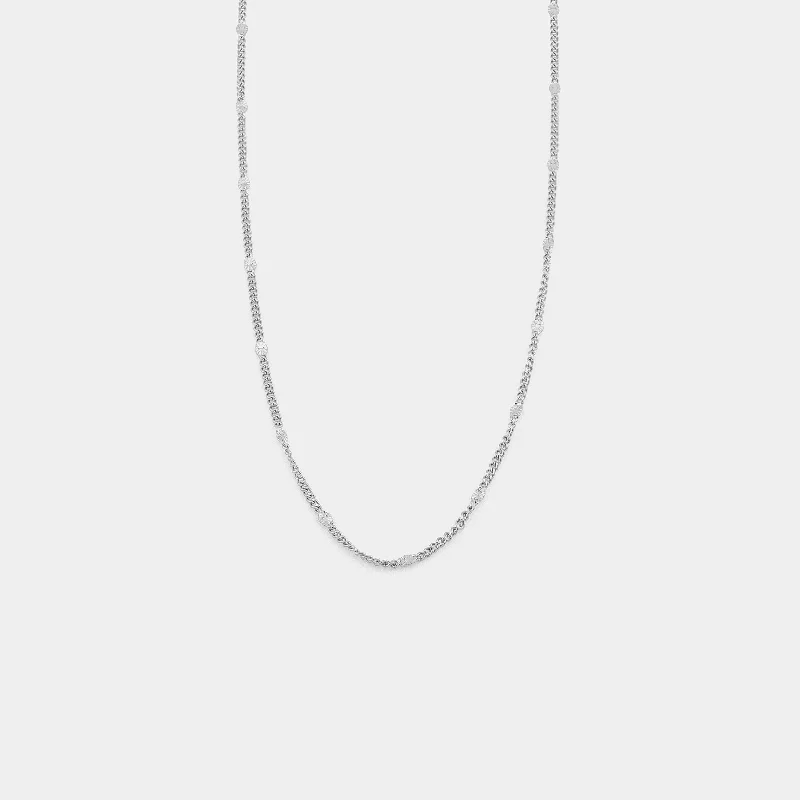 stylish gold necklace for everyday wear -Satellite Curb Chain - Silver