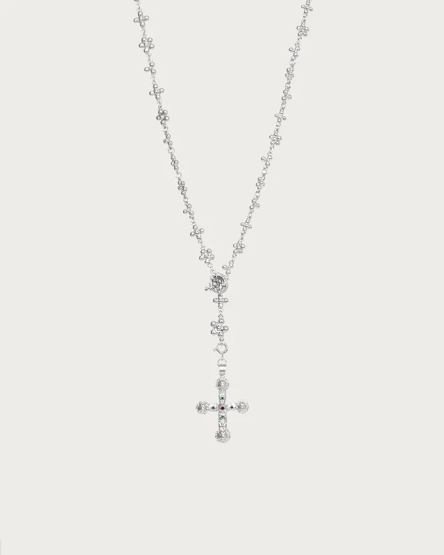 black diamond necklace for special occasions -Daisy Molecule Chain in Silver