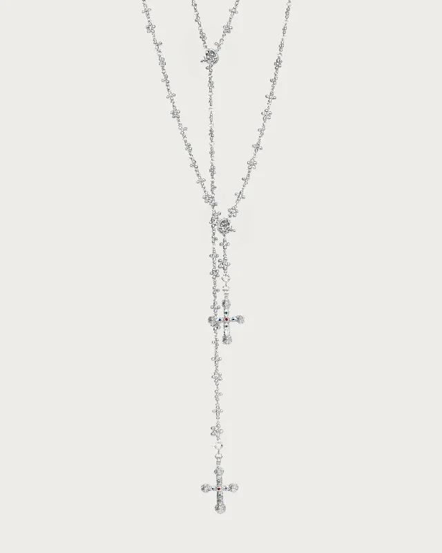 unique necklace for fashionistas -Daisy Molecule Chain Set in Silver