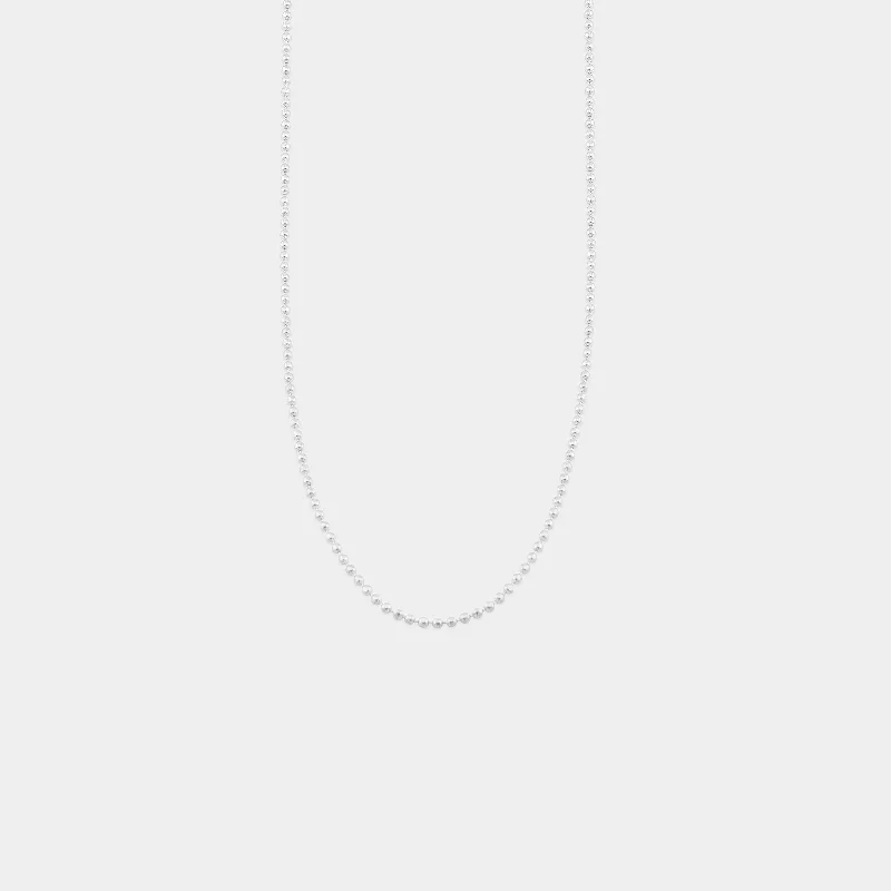 layered chain necklace for men -Diamond Cut Ball Chain - Silver