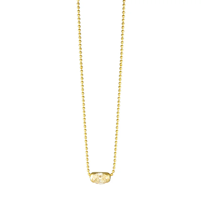 black diamond necklace for special occasions -Diamond Gold Pill on Ball Chain Necklace