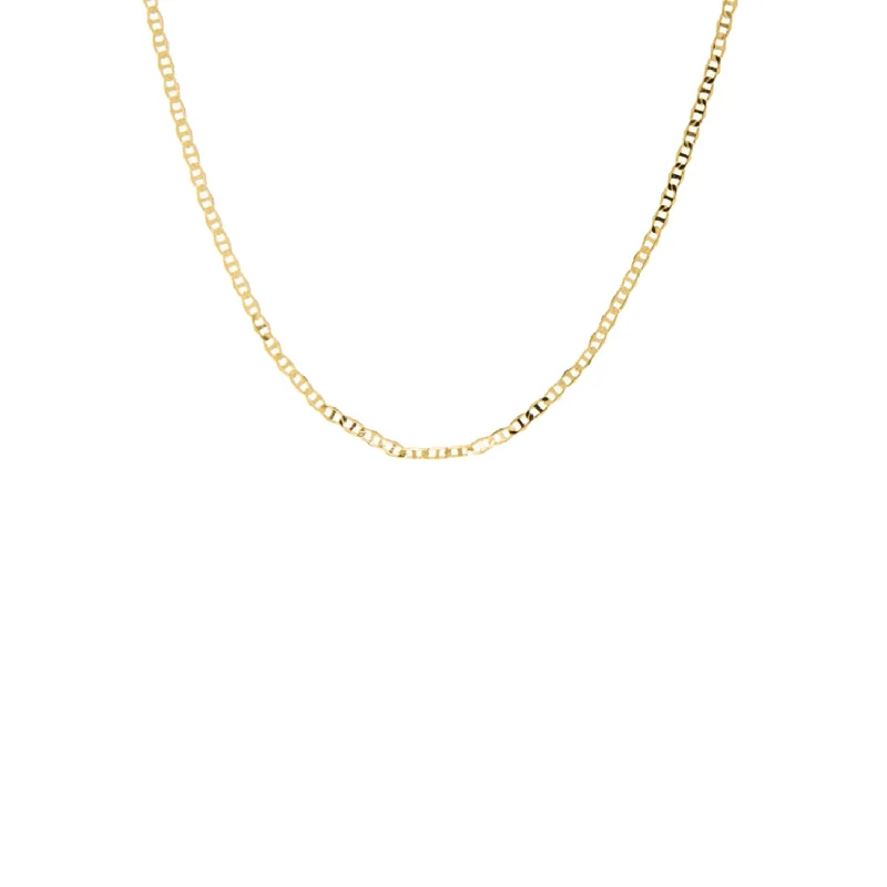 layered chain necklace for men -gold plated 16" mariner anchor link chain