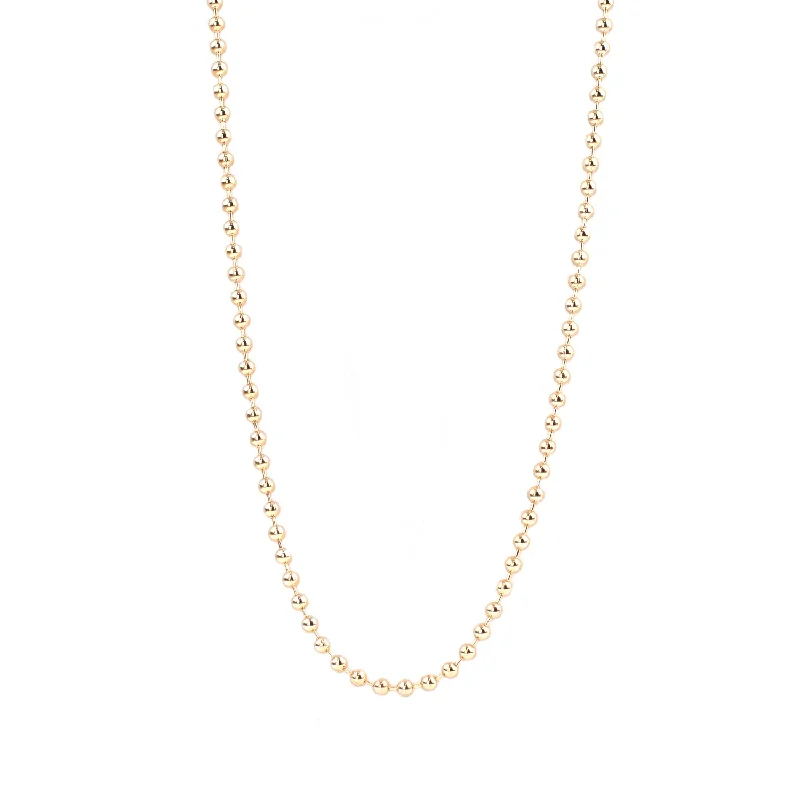 chunky chain necklace for men -gold plated 30" ball chain necklace