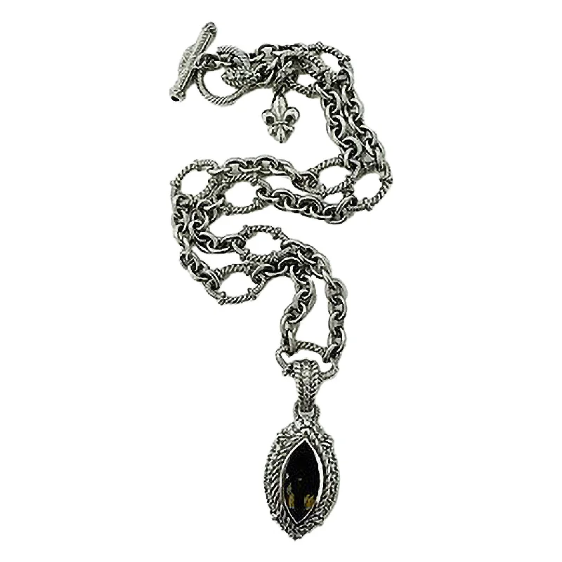 layered necklace set for women -Judith Ripka Oval Link Chain Necklace with Citrine Pendant