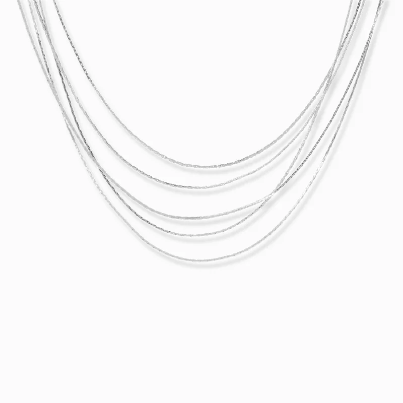 trendy necklace for everyday wear -multi strand dainty snake chain necklace