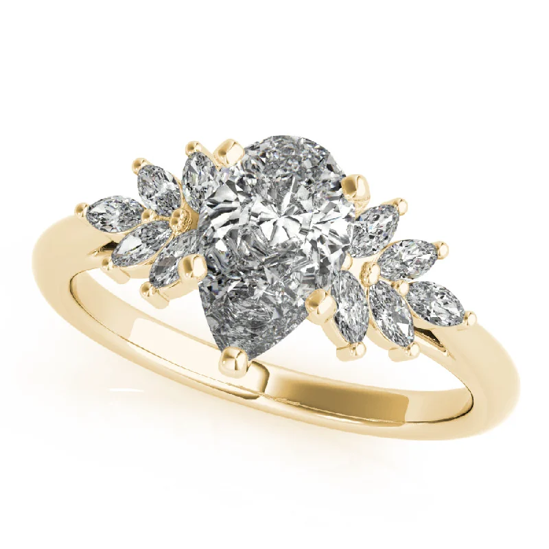 women’s vintage-inspired wedding ring -Lola Pear Diamond Engagement Ring Setting