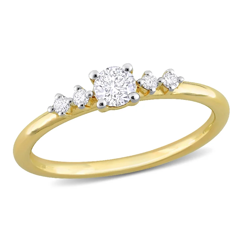 men’s wedding band with engraved message -Miadora 1/3ct TDW Diamond Ring in 14k Yellow Gold