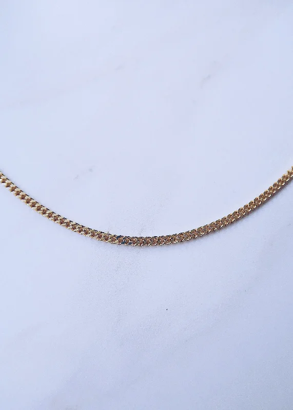 delicate gold necklace for layering -Mini Curb Chain