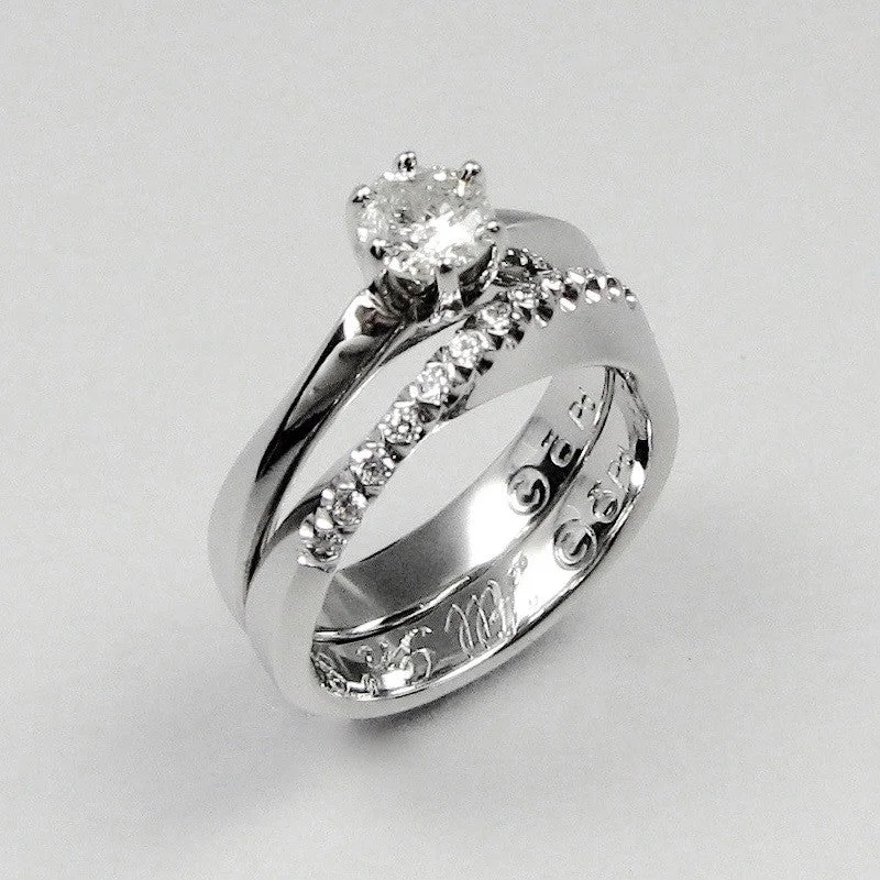 heart-shaped engagement ring for her -Möbius Ring and Wedding Band