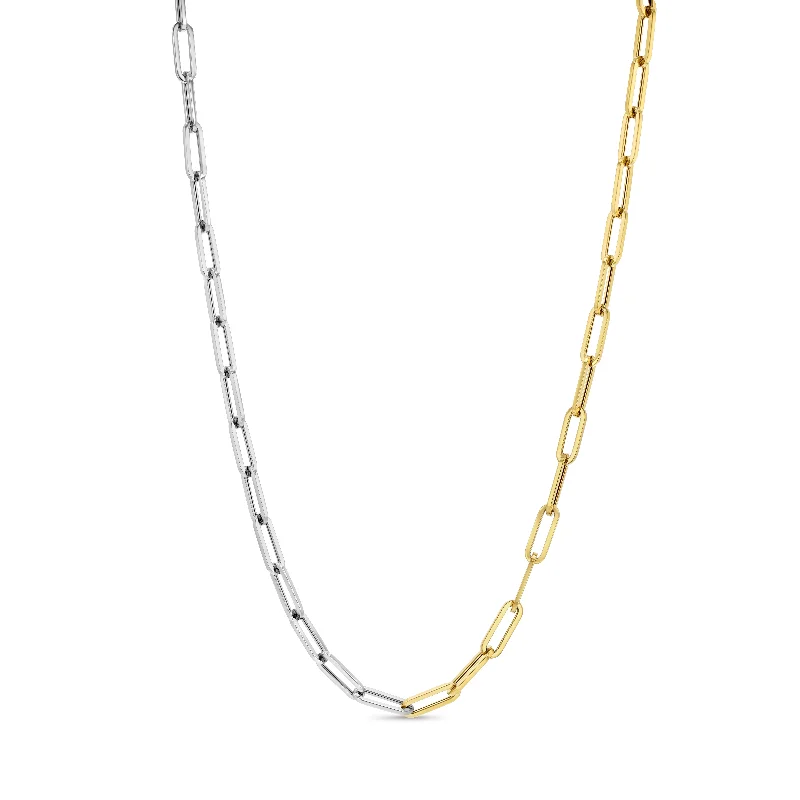 classic gold necklace for women -Paperclip Chain 50:50