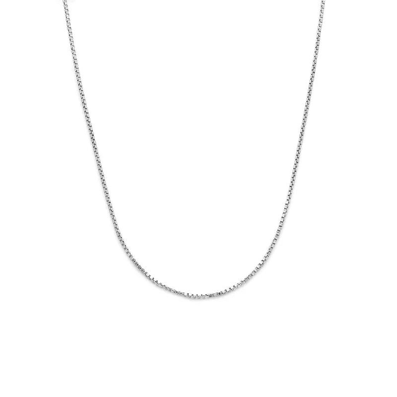 silver chain necklace for layering -Box Chain Necklace | Silver