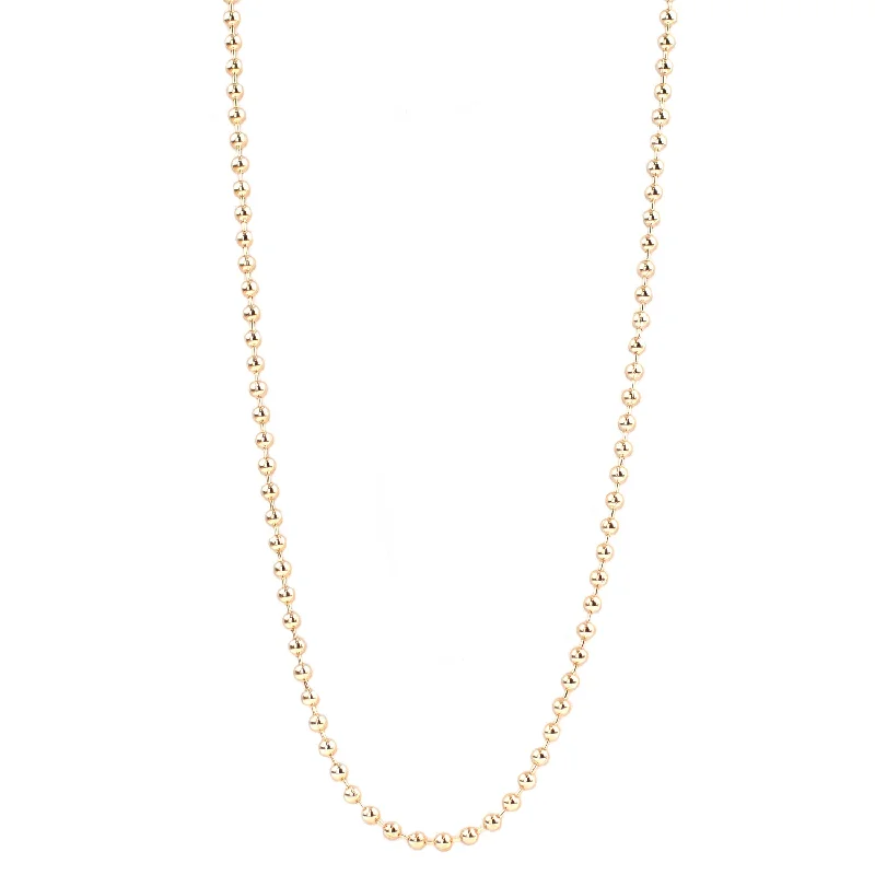 long gold necklace for layering -gold plated 36" ball chain necklace