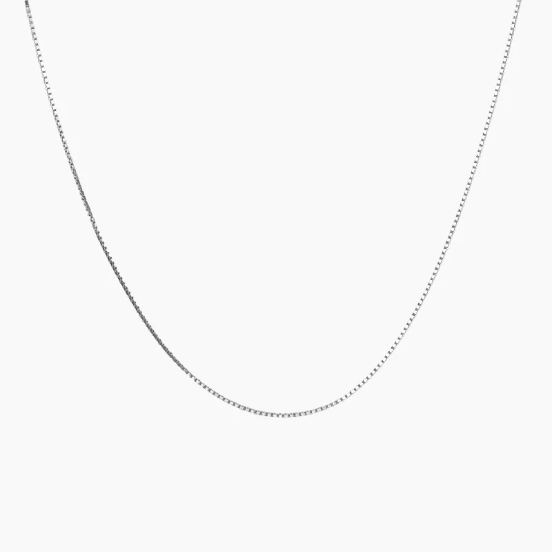 large pendant necklace for women -Sterling Silver Box Chain Necklace