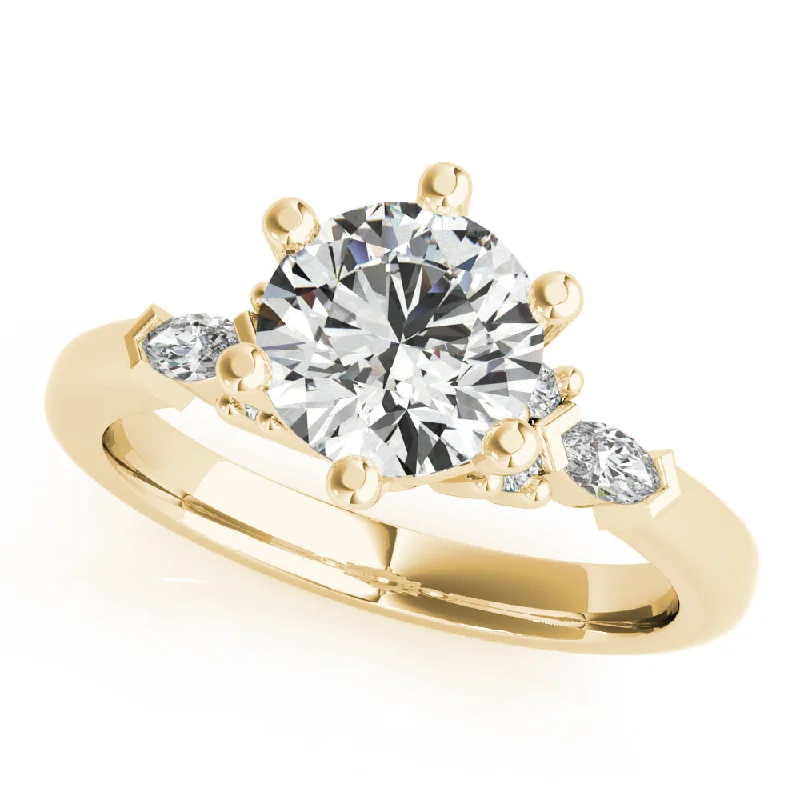 wedding rings with diamonds for women -Willow Round 6-Prong Diamond Engagement Ring Setting