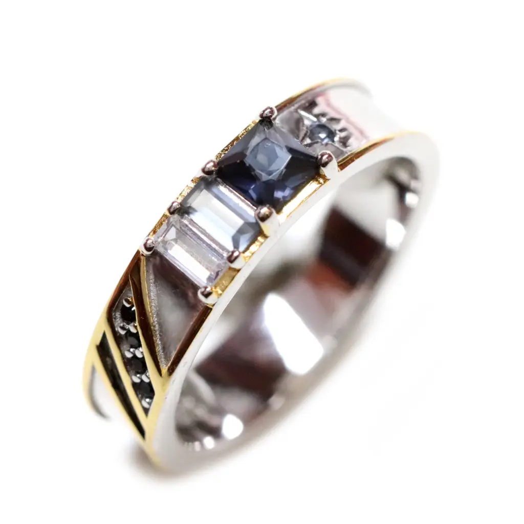 women’s gold ring with birthstones -Aiden Ring