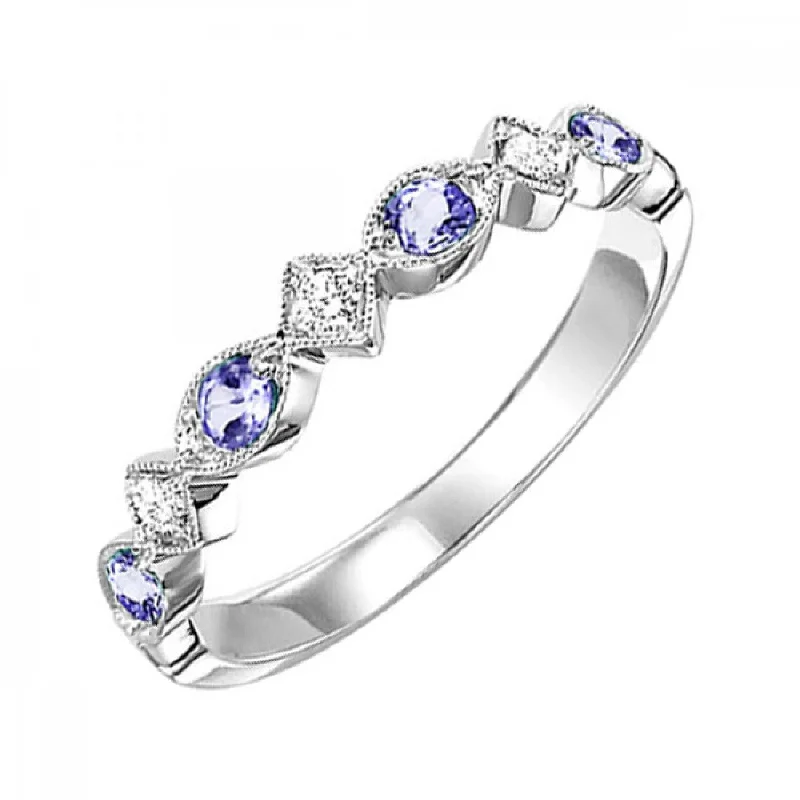 sapphire engagement ring for women -Alexandrite and Diamond Stacking Ring