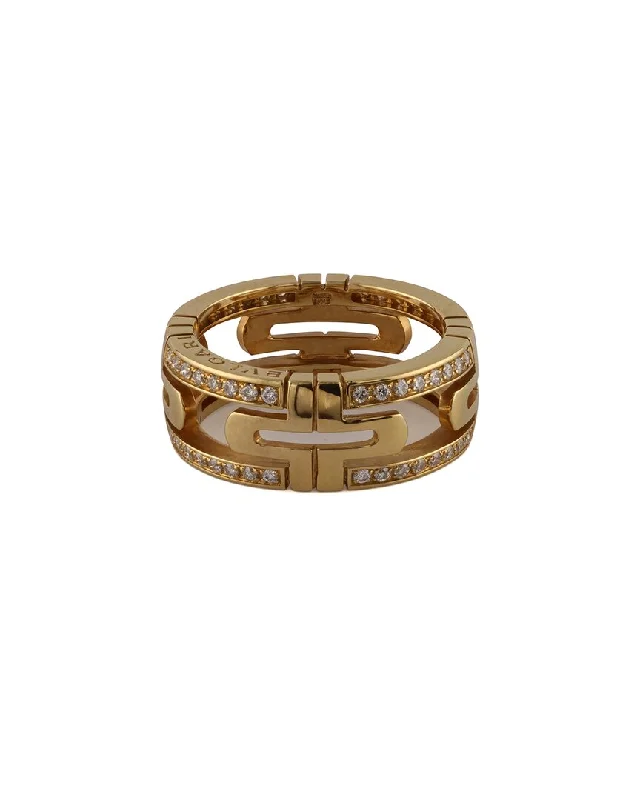 men’s stainless steel ring with engraving -Bulgari Parentesi 18K Rose Gold 0.40 ct. tw. Diamond Ring