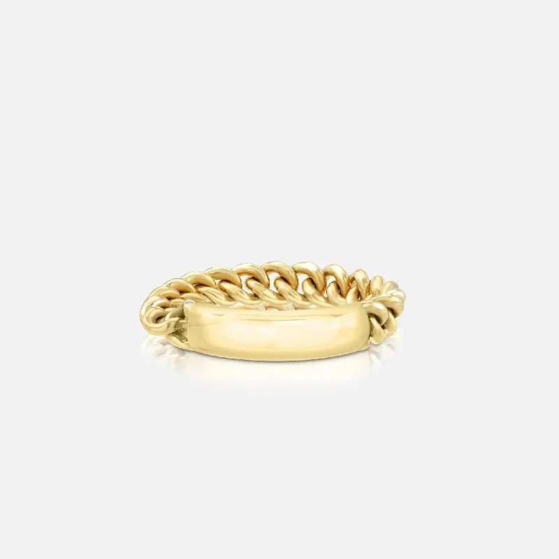 elegant gold ring for women -Chain ID Ring