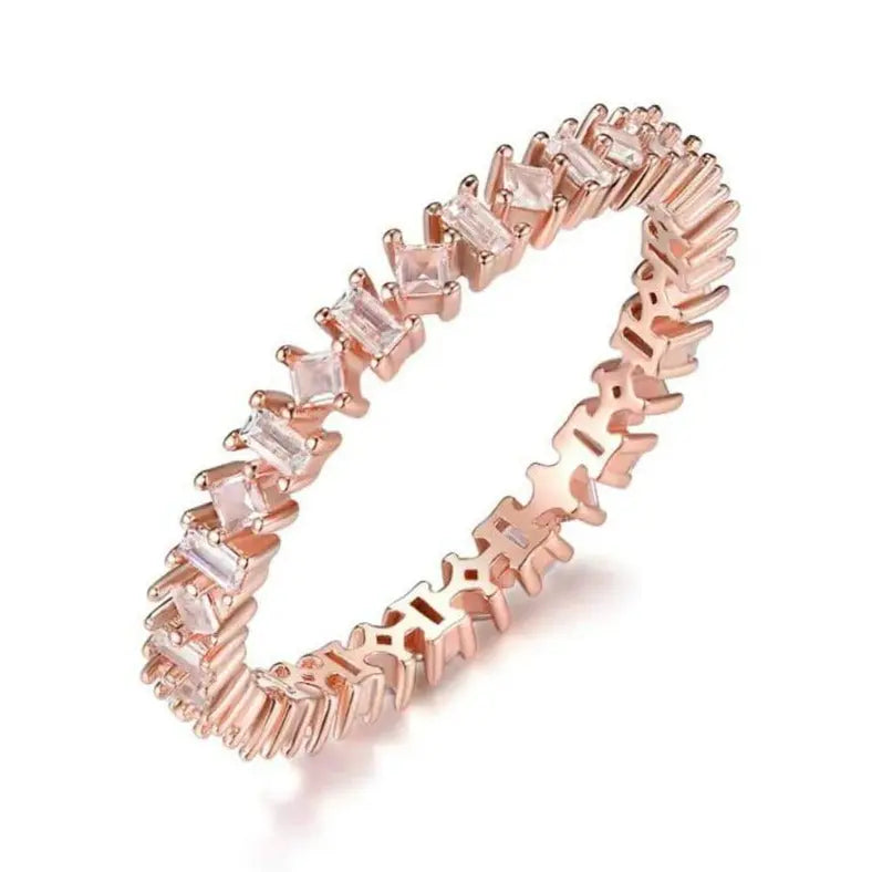 rose gold engagement ring for men -Emery Sparkle Band