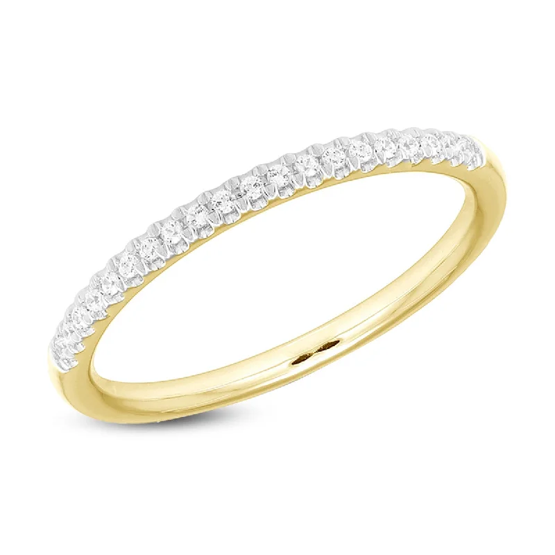 unique rings for men -Half Eternity Pave Diamond Band in Yellow Gold