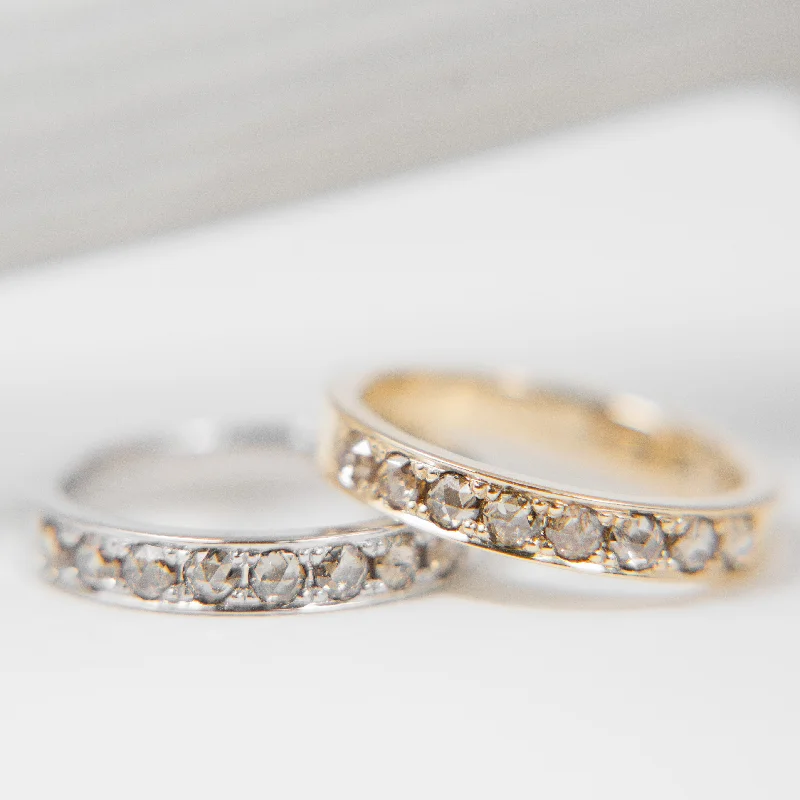 simple gold ring for everyday wear -Hawthorn Band | Champagne Diamonds