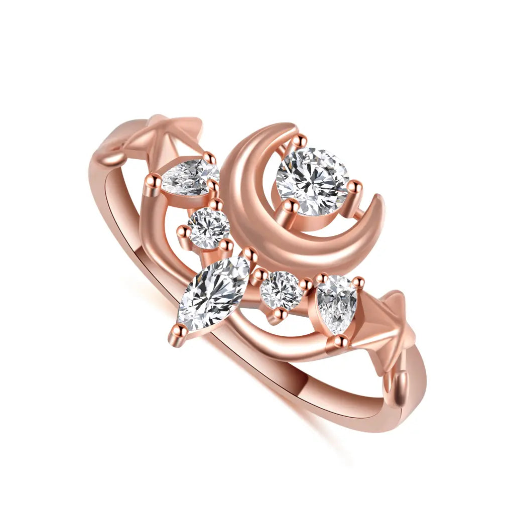 pink sapphire ring for women -Luna Transformation Ring Rose