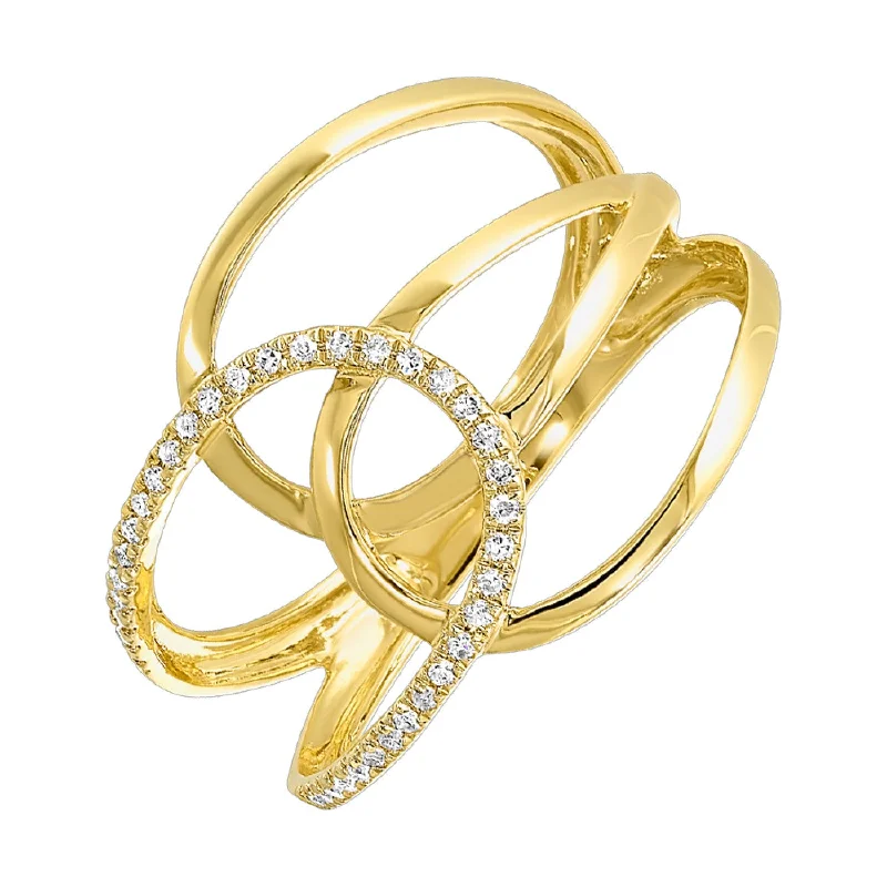 adjustable rings for women -Modern Open Design Diamond Ring