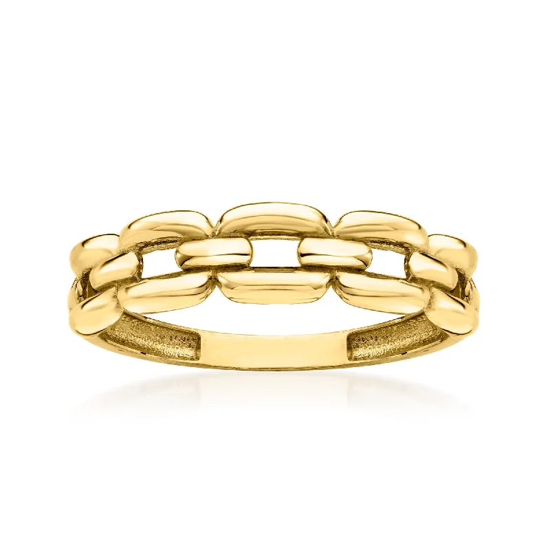 wedding rings with diamonds for women -Ross-Simons 18kt Yellow Gold Curb-Link Ring