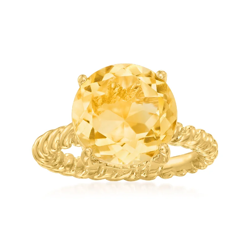 platinum engagement ring with diamonds -Ross-Simons Citrine Ring in 18kt Gold Over Sterling