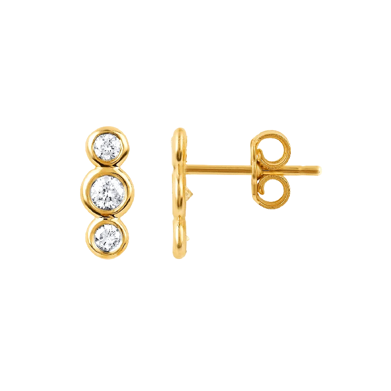 statement stud earrings for women -Cirque Moyen Mini Trio Earrings