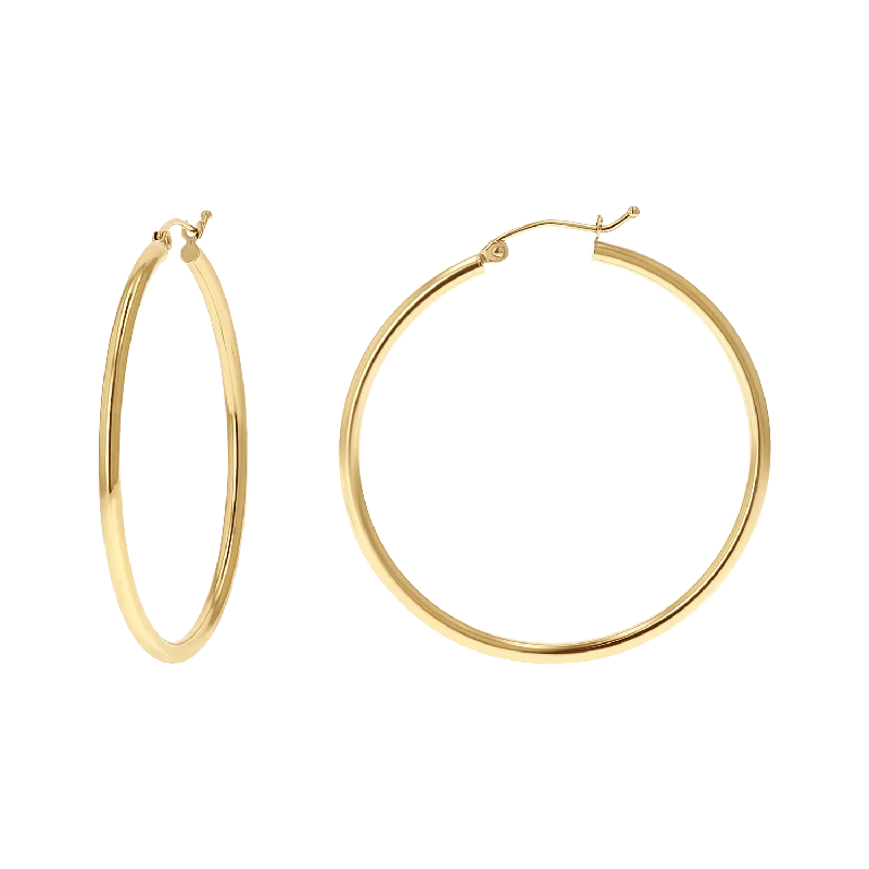 bold stud earrings for fashion lovers -2mm Gold Tube Hoop Earrings