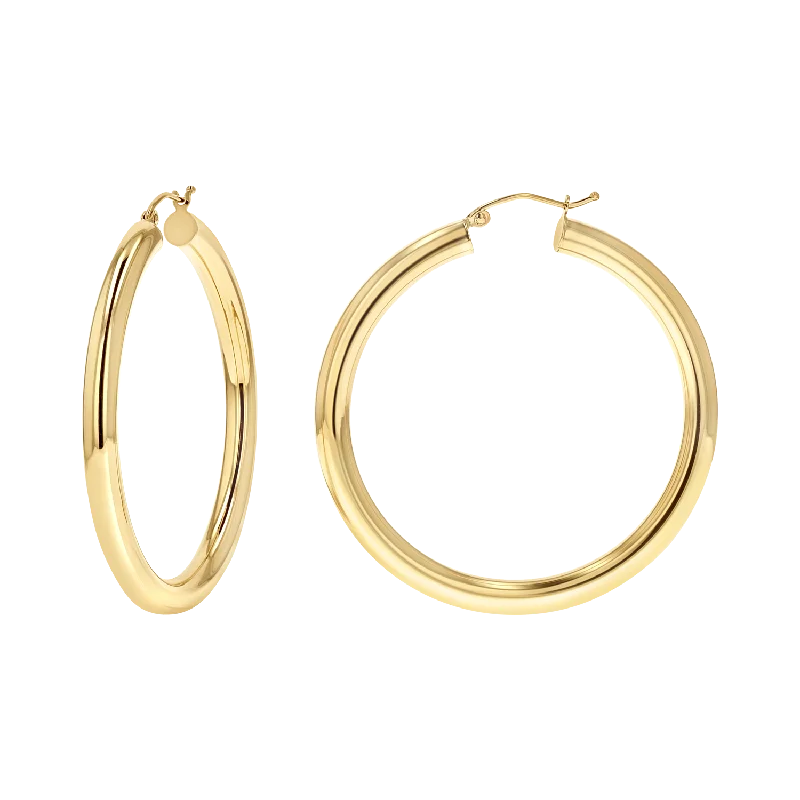 sterling silver stud earrings with diamonds -4mm Gold Tube Hoop Earrings