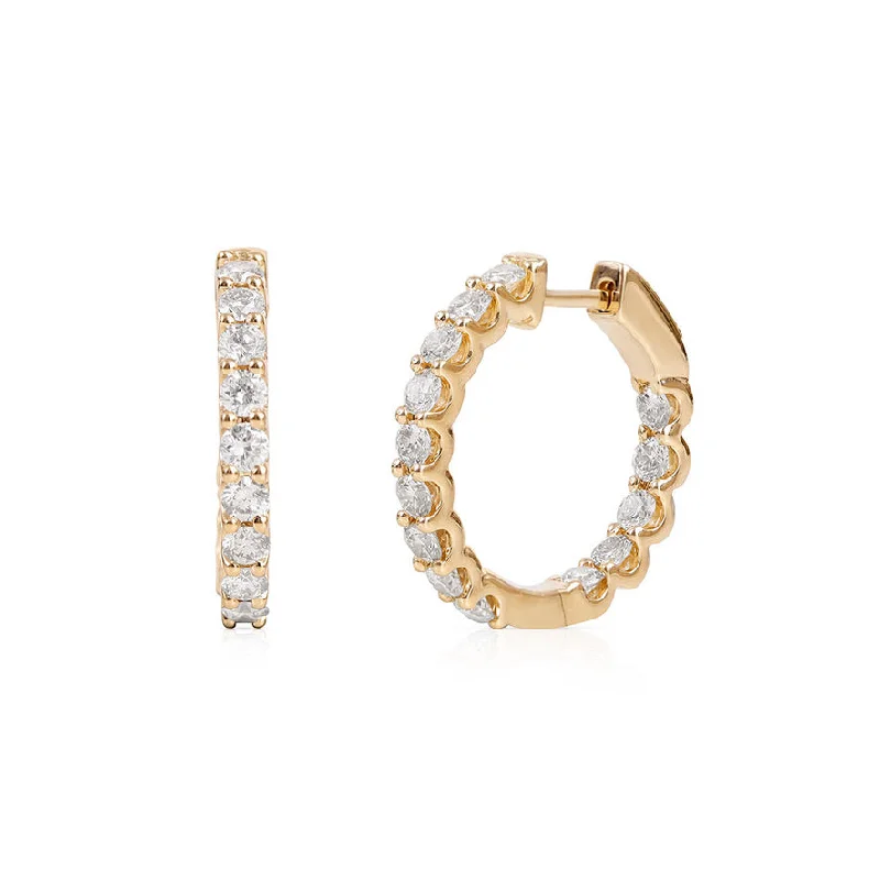 cute stud earrings for young girls -ANNA LARGE CLASSIC DIAMOND HOOPS